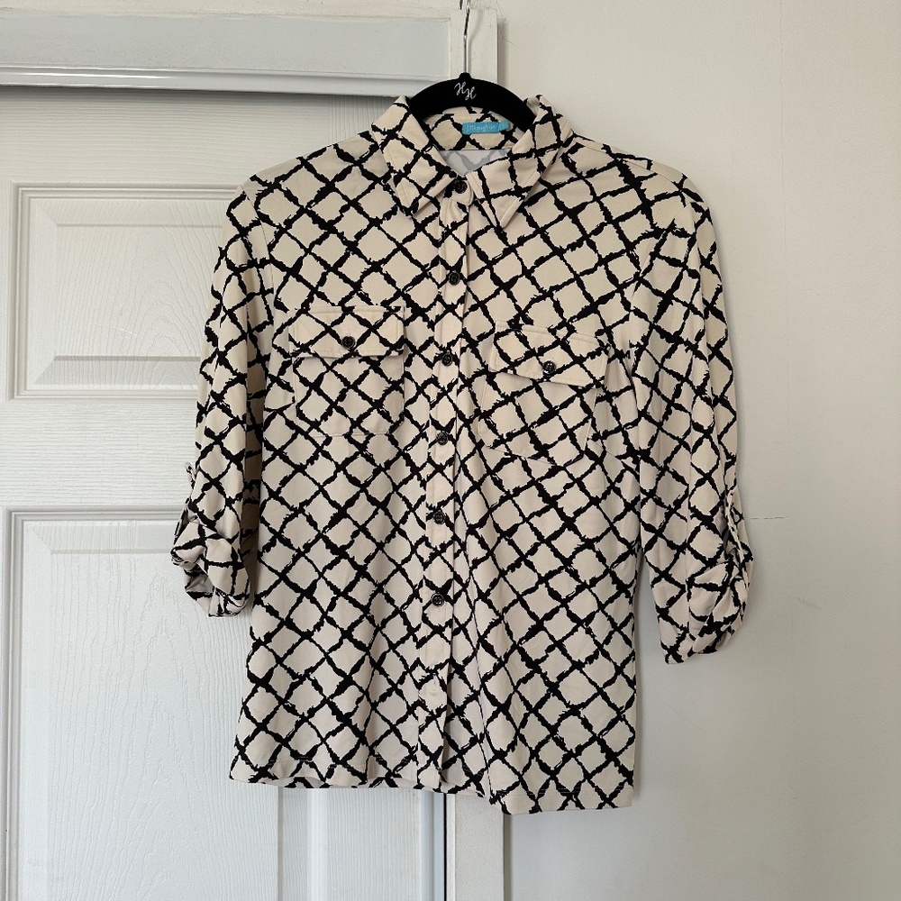 Cream & black J McLaughlin top